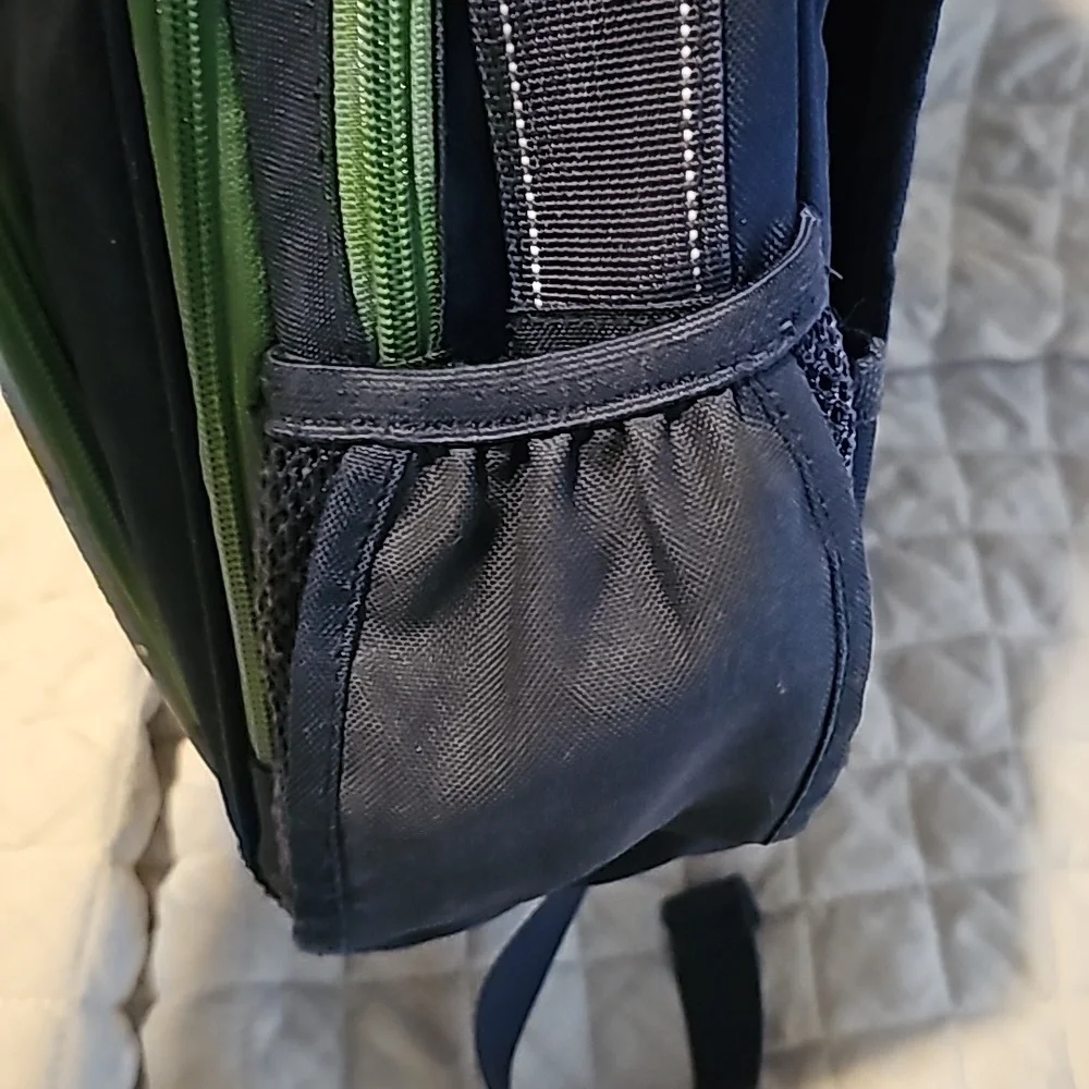 Navy blue green zipper pottery barn backpack Small Fairfax